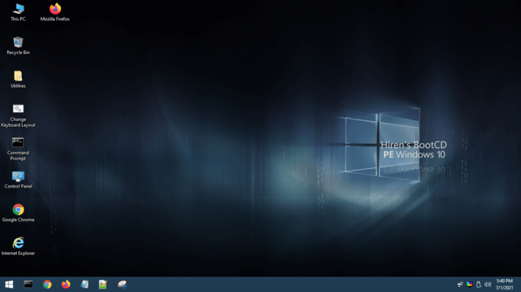 Windows Ekranı - Hiren Boot CD - Screenshots